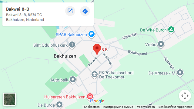 Locatie van Autorijschool Thea op de kaart: Bakwei 8b, Bakhuizen.